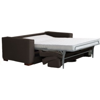 Canapé 3 places convertible en velours cottelé de luxe TEX, chocolat