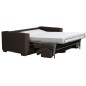 Canapé 3 places convertible en velours cottelé de luxe TEX, chocolat