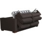 Canapé 3 places convertible en velours cottelé de luxe TEX, chocolat