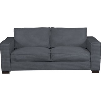 Canapé 3 places convertible en velours cottelé de luxe TEX, gris foncé