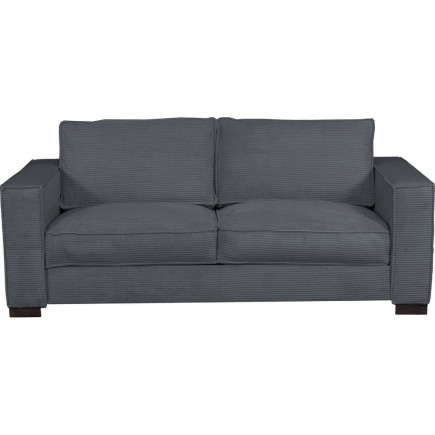 Canapé 3 places convertible en velours cottelé de luxe TEX, gris foncé