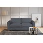 Canapé 3 places convertible en velours cottelé de luxe TEX, gris foncé