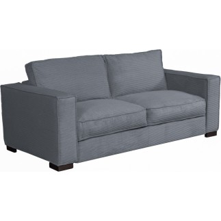 Canapé 3 places convertible en velours cottelé de luxe TEX, gris foncé