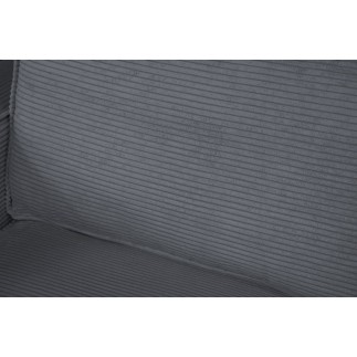 Canapé 3 places convertible en velours cottelé de luxe TEX, gris foncé