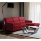 Canapé d'angle convertible en cuir italien luxe 5 places, FARINI, coffre, rouge, angle droit Canapé d'angle convertible en cuir italien luxe 5 places, FARINI, coffre, rouge, angle droit