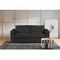 Canapé 3 places convertible en velours cottelé de luxe TEX, noir