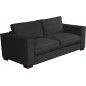 Canapé 3 places convertible en velours cottelé de luxe TEX, noir