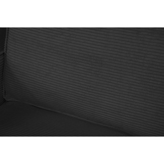 Canapé 3 places convertible en velours cottelé de luxe TEX, noir