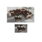Deuxième paiement commande: Canapé d'angle en cuir italien 7 places LUXEMBOURG, chocolat et beige, angle droit, table basse choc