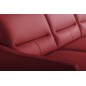 Canapé d'angle convertible en cuir italien luxe 5 places, FARINI, coffre, rouge, angle droit Canapé d'angle convertible en cuir italien luxe 5 places, FARINI, coffre, rouge, angle droit