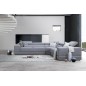 Canapé d'angle GOLDY en tissu haut de gamme, 6/7 places, gris