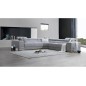Canapé d'angle GOLDY en tissu haut de gamme, 6/7 places, gris