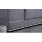 Canapé d'angle GOLDY en tissu haut de gamme, 6/7 places, gris