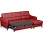 Canapé d'angle convertible en cuir italien luxe 5 places, FARINI, coffre, rouge, angle droit Canapé d'angle convertible en cuir italien luxe 5 places, FARINI, coffre, rouge, angle droit