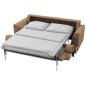 Canapé 3 places convertible en velours de luxe INDY, marron