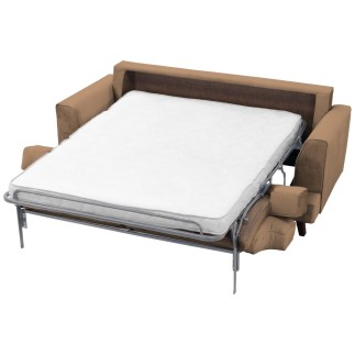 Canapé 3 places convertible en velours de luxe INDY, marron