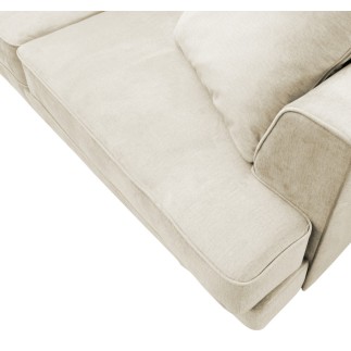 Canapé 3 places convertible en velours de luxe INDY, beige clair