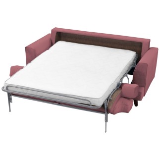 Canapé 3 places convertible en velours de luxe INDY, rose pale