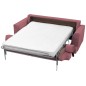Canapé 3 places convertible en velours de luxe INDY, rose pale