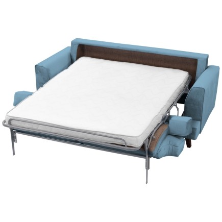Canapé 3 places convertible en velours de luxe INDY, bleu