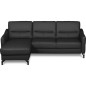 Canapé d'angle convertible en cuir italien luxe 5 places, FARINI, coffre, NOIR, angle gauche Canapé d'angle convertible en cuir italien luxe 5 places, FARINI, coffre, NOIR, angle gauche
