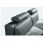 Lit en cuir italien de luxe LIVOURNE 160x200, gris foncé.