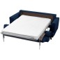 Canapé 3 places convertible en velours de luxe INDY, bleu foncé