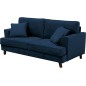 Canapé 3 places convertible en velours de luxe INDY, bleu foncé