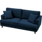 Canapé 3 places convertible en velours de luxe INDY, bleu foncé