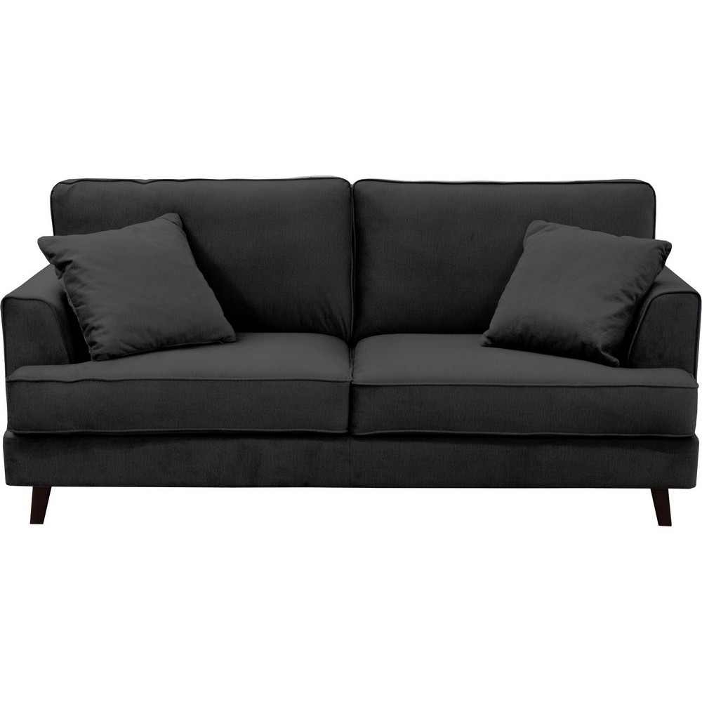 Canapé 3 places convertible en velours de luxe INDY, gris anthracite