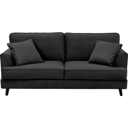 Canapé 3 places convertible en velours de luxe INDY, gris anthracite