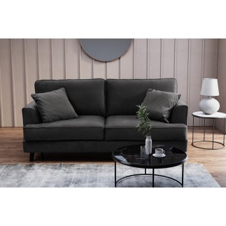 Canapé 3 places convertible en velours de luxe INDY, gris anthracite