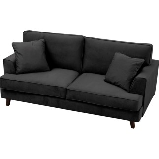 Canapé 3 places convertible en velours de luxe INDY, gris anthracite