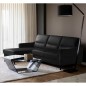 Canapé d'angle convertible en cuir italien luxe 5 places, FARINI, coffre, NOIR, angle gauche Canapé d'angle convertible en cuir italien luxe 5 places, FARINI, coffre, NOIR, angle gauche