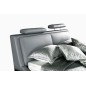 Lit en cuir italien de luxe LIVOURNE 160x200, gris foncé.