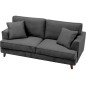 Canapé 3 places convertible en velours de luxe INDY, gris foncé