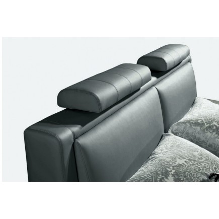 Lit en cuir italien de luxe LIVOURNE 180x200, gris foncé.