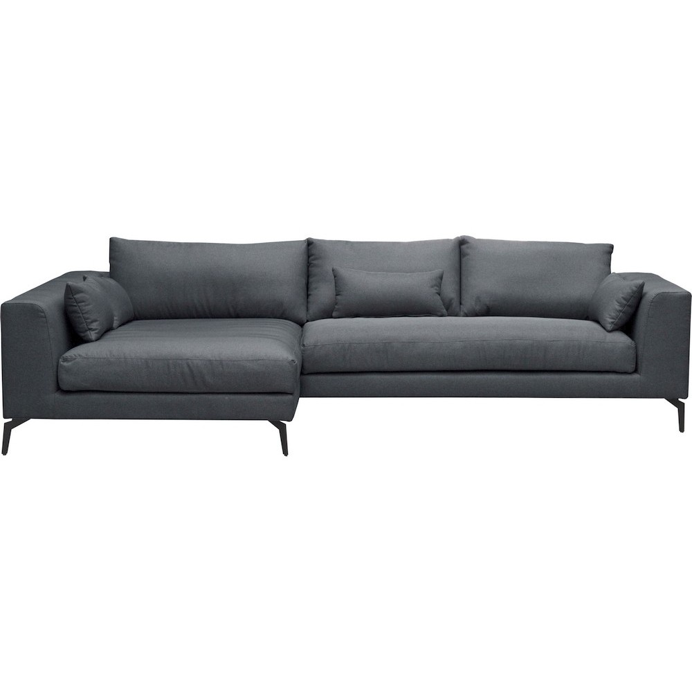 Canapé d'angle en tissu luxe 5 places, BERGAMO, gris foncé, angle gauche (vu de face) Canapé d'angle en tissu luxe 5 places, BERGAMO, gris foncé, angle gauche (vu de face)