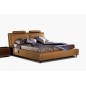 Lit en cuir italien de luxe LIVOURNE 180x200, marron.