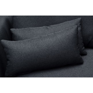 Canapé d'angle - en tissu luxe 5 places, BERGAMO, gris anthracite, angle gauche (vu de face)