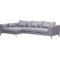 Canapé d'angle en tissu luxe 5 places, BERGAMO, gris, angle gauche (vu de face) Canapé d'angle en tissu luxe 5 places, BERGAMO, gris, angle gauche (vu de face)