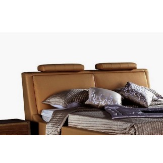Lit en cuir italien de luxe LIVOURNE 180x200, marron.
