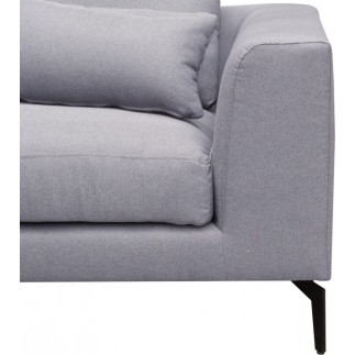 Canapé d'angle en tissu luxe 5 places, BERGAMO, gris, angle gauche (vu de face)
