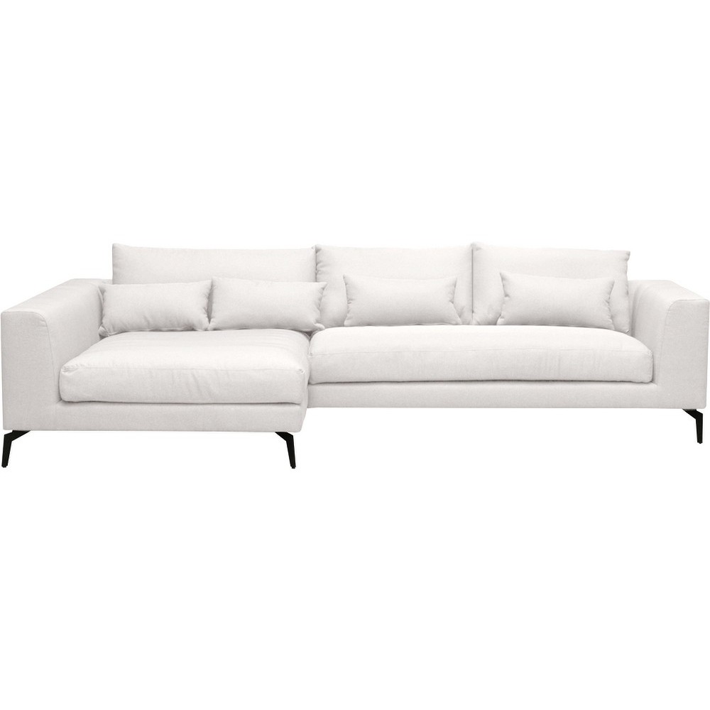 Canapé d'angle en tissu luxe 5 places, BERGAMO, blanc, angle gauche (vu de face) Canapé d'angle en tissu luxe 5 places, BERGAMO, blanc, angle gauche (vu de face)