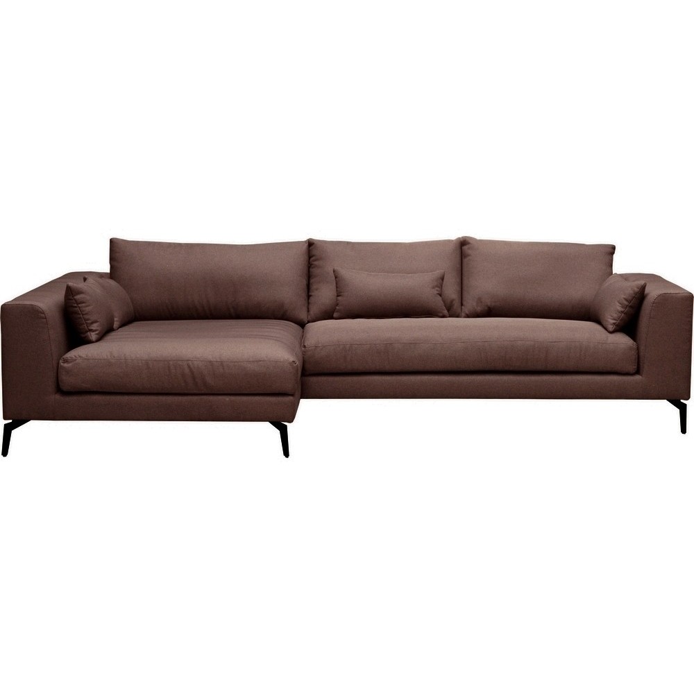 Canapé d'angle en tissu luxe 5 places, BERGAMO, marron, angle gauche (vu de face) Canapé d'angle en tissu luxe 5 places, BERGAMO, marron, angle gauche (vu de face)