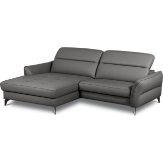 Canapé d'angle convertible en cuir italien luxe 5 places