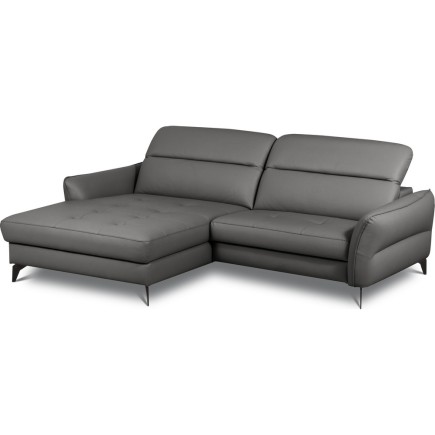 Canapé d'angle convertible en cuir italien luxe 5 places