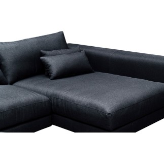 Canapé d'angle en tissu luxe 5 places, BERGAMO, gris anthracite, angle droit (vu de face)