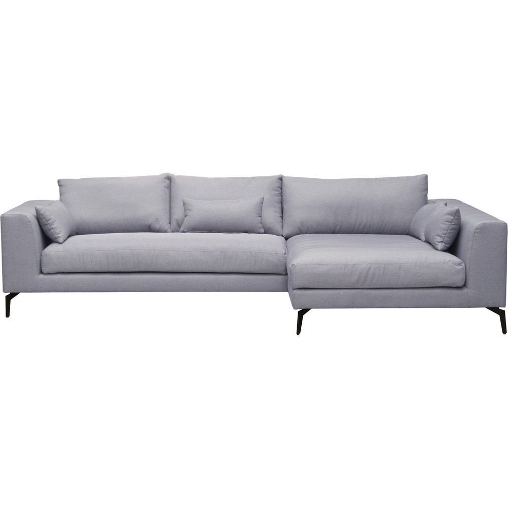 Canapé d'angle en tissu luxe 5 places, BERGAMO, gris, angle droit(vu de face) Canapé d'angle en tissu luxe 5 places, BERGAMO, gris, angle droit(vu de face)