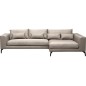 Canapé d'angle en tissu luxe 5 places, BERGAMO, beige, angle droit (vu de face) Canapé d'angle en tissu luxe 5 places, BERGAMO, beige, angle droit (vu de face)